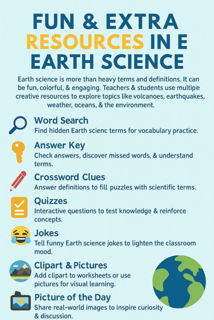 extra resources in earth science