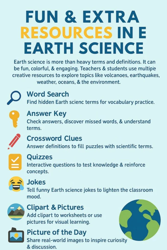 extra resources in earth science